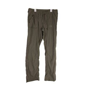 The North Face Women Convertible Pants Sz 12 Long Olive Green Lightweight Hiking